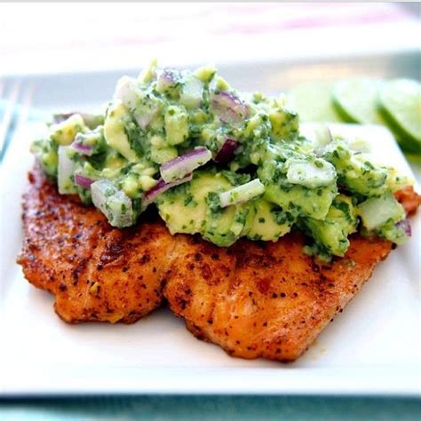 Although you want your hdl to be high, the lower your. Grilled Salmon with Avocado Salsa | Low cholesterol ...