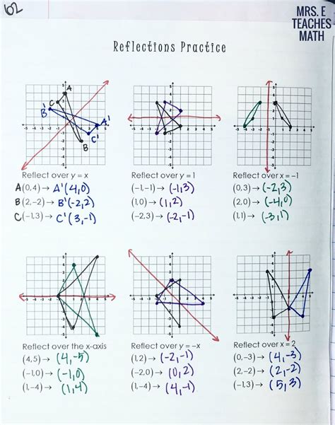 Reflections And Rotations Worksheet