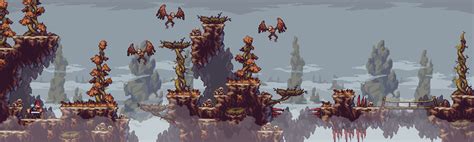 Artstation Foggy Cliffs Pixel Art Asset Pack