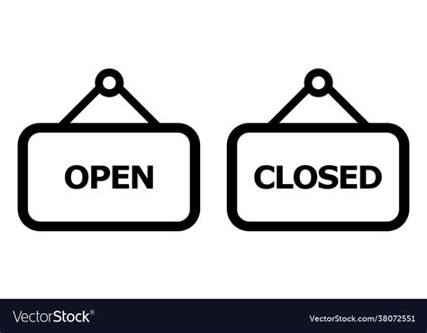 Open And Closed Sign In Flat Design Style Vector Image