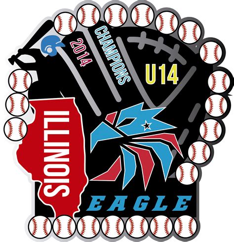 Team Eagle Illinois Soft Enamel Baseball Trading Pin Design Baseball
