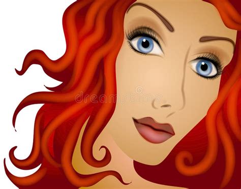 Woman Red Curly Hair Stock Illustrations 2523 Woman Red Curly Hair