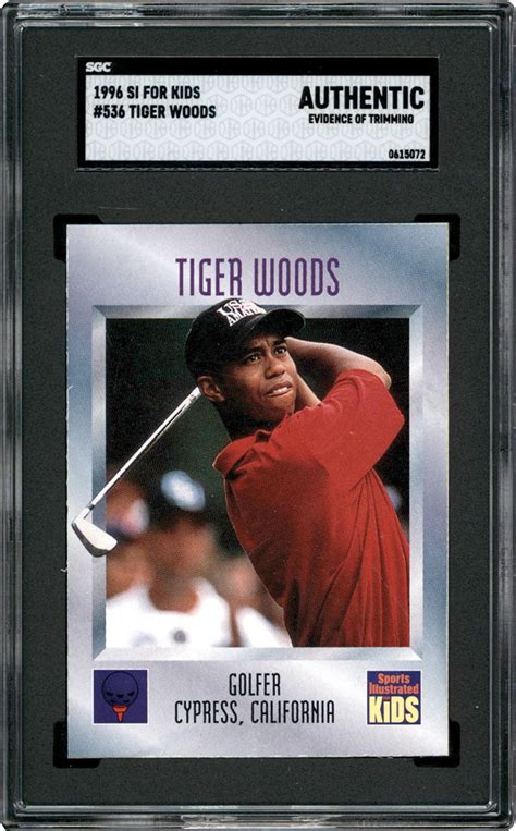 1996 Si For Kids 536 Tiger Woods Card Sgc Authentic Full Size