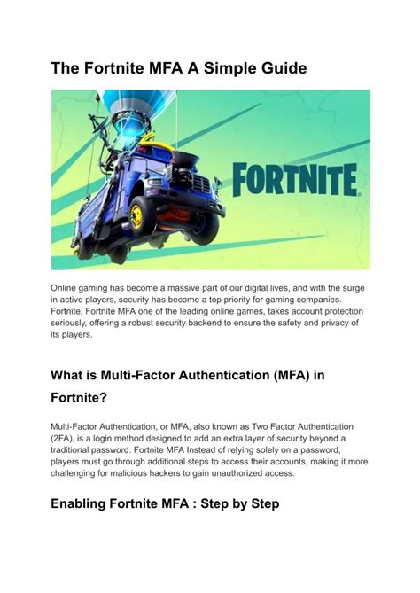 Ppt The Fortnite Mfa A Simple Guide Powerpoint Presentation Free
