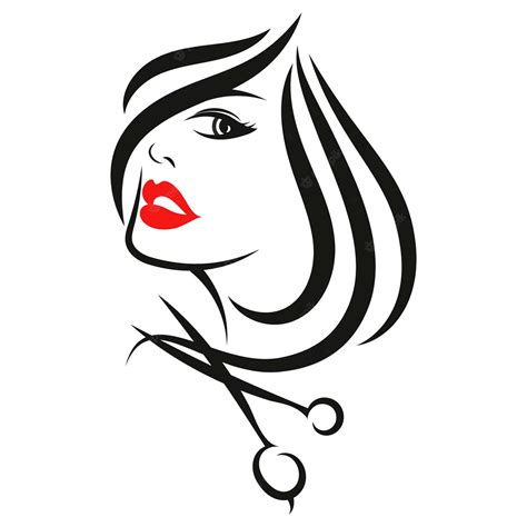 premium vector girl with a hairstyle and scissors design for hair stylist and beauty salon