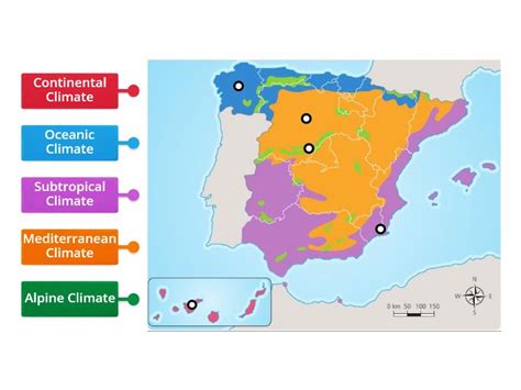 Climates Zones In Spain Labelled Diagram