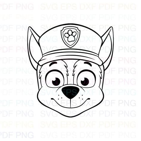 This coloring page was posted on wednesday june 15 2016 2153 by painter. Chase Face Paw Patrol Outline Svg Stitch silhouette ...