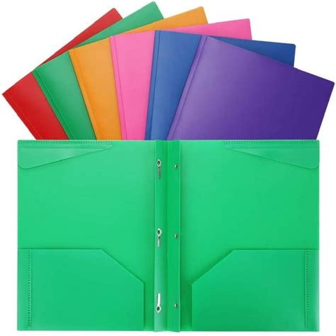 Dadiy Colored Plastic Folder With Pockets And Prongs Random Color 2