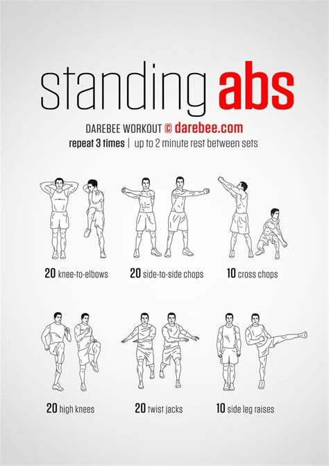 Standing Abs Workouts Standing Ab Exercises Standing Abs Abs Workout