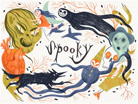 Spooky On Behance Halloween Illustration Dark Art Illustrations