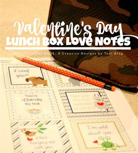 Free Valentines Day Lunch Box Love Notes My Life Homemade