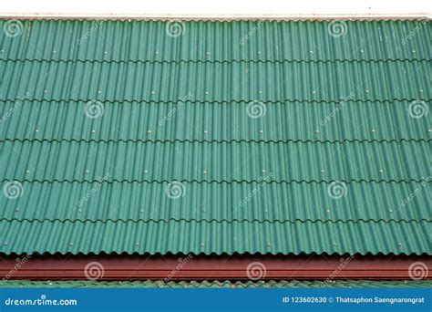 Green Corrugated Metal Roof Background Stock Photo Image Of