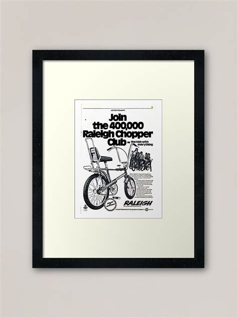 Raleigh Chopper Club Advert Framed Art Print For Sale By