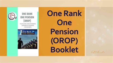 One Rank One Pension Orop Booklet