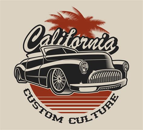 Classic California Vintage Car Badge Logo Template Retro Logo Design Vintage Logo Design