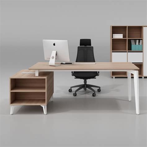L Shape Design Office Manager Wooden Desk Furniture Ceo Executive Desk