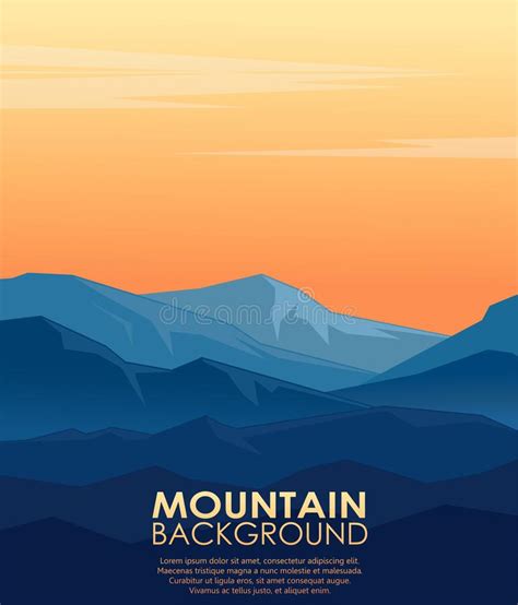 Blue Mountains Near Lake Stock Vector Illustration Of Range 18539864