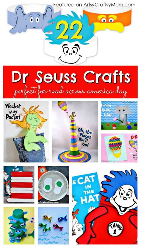 22 Fun Dr Seuss Crafts For Kids Read Across America Day Dr Seuss Day
