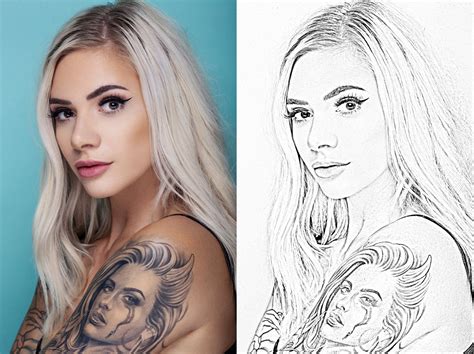 Preset Pencil Sketch Effect Photoshop Action Drawing Effect Etsy
