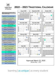 2022 – 2023 T CALENDAR - Calgary Board of Education | 2022 2023 t | PDF4PRO