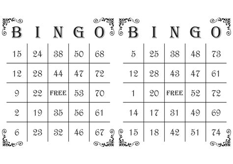 Bingo Cards 1000 Cards 2 Per Page Pdf Download Corner Etsy Bingo