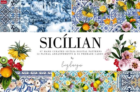 Sicilian Mediterranean Print Set Design Cuts