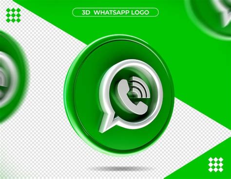 Logotipo do whatsapp 3d em renderização 3d isolado PSD Premium