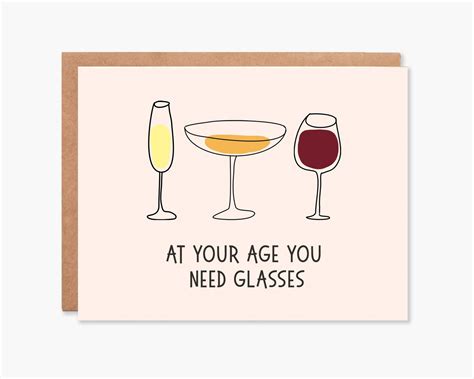 Funny Birthday Card Wine Lover Birthday Card Age Joke Etsy