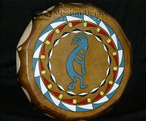 Lakota Painted Drum 16 Black Bonnet Kokopelli Pd77 Mission Del