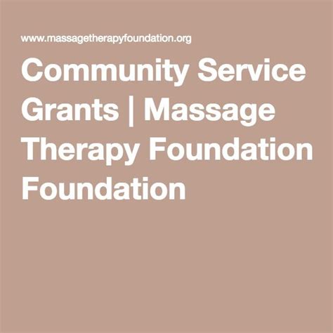 Community Service Grants Massage Therapy Community Service Therapy