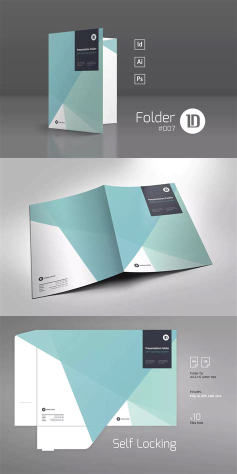 Presentation Folder Template Ai Eps Indd Psd A4 And Us Letter