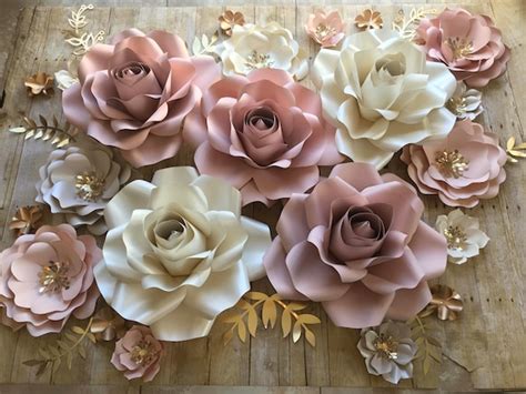 Paper Flowers Backdrop Set Of 30 Items Etsy