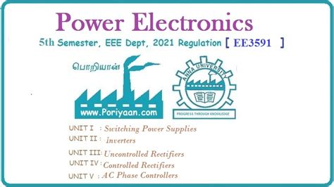 Power Electronics Ee3591 Pe 5th Semester Eee Dept 2021 Regulation