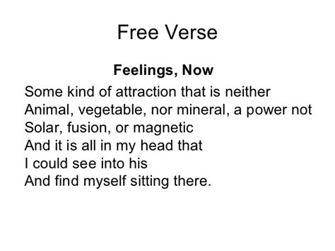 Examples of free verse Poems