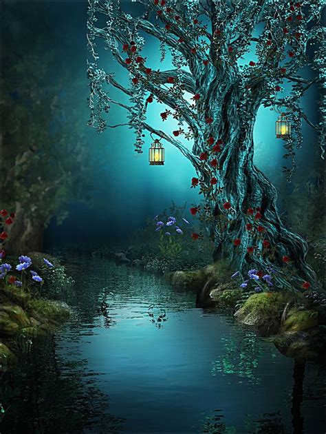 Beautiful Fantasy Magic Forest Background Fantasy Art