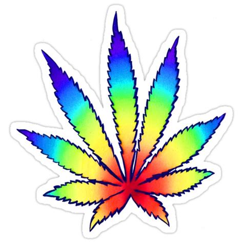 Rainbow Dope Leaf Stickers By Randle Redbubble