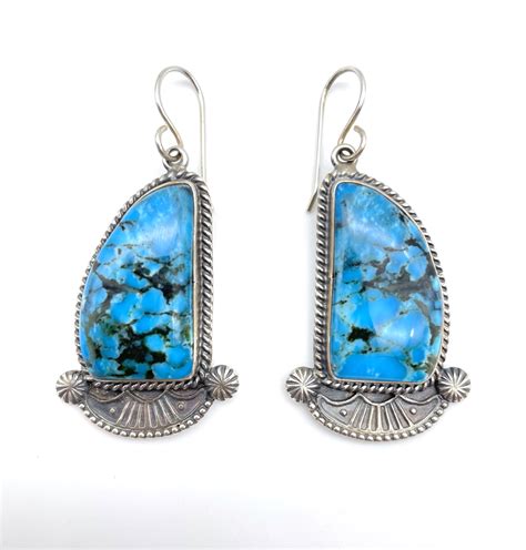 Kingman Turquoise Earrings Native Jewelry Gallery