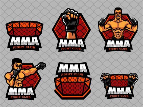 Mma Martial Art Logo And Badge Set Vector Image Stock Vector