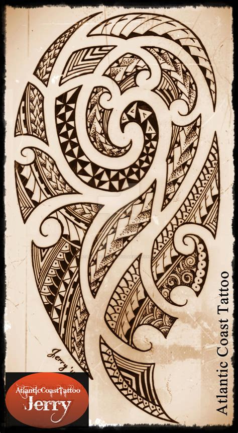 Polynesian Maori Samoan Tattoo Design Drawing By Atlanticcoasttattoo On