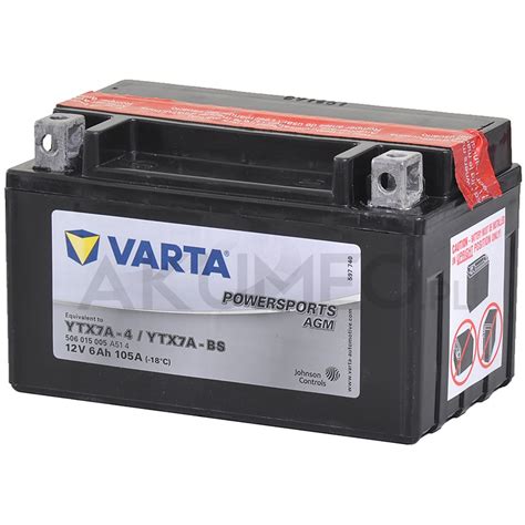 Akumulator Varta Powersports Agm Ytx7a Bs 12v 6ah 105a Lewy Sklep Akumeo