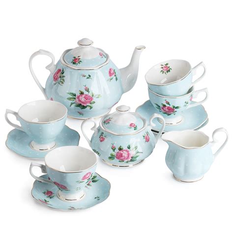 Bt T Floral Tea Set Tea Cups Oz Tea Pot Oz Creamer And Sugar