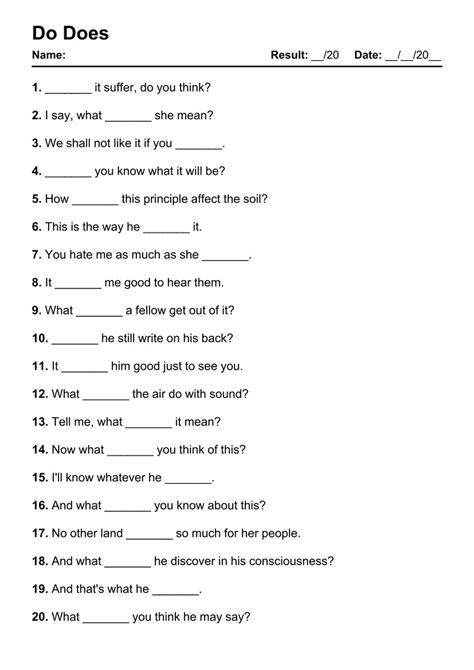 101 Printable Do Does Pdf Worksheets With Answers Grammarism