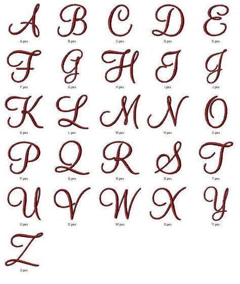 Satin Script Machine Embroidery Monogram Fonts Designs 4x4 5x7 Hoop F94