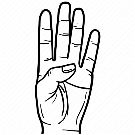 Finger Fingers Four Gesture Hand Touch Icon Download On Iconfinder