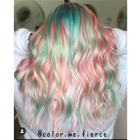 Rainbow hair, pastel hair, unicorn hair, colorful hair, pink hair, teal hair, green hair, blue 