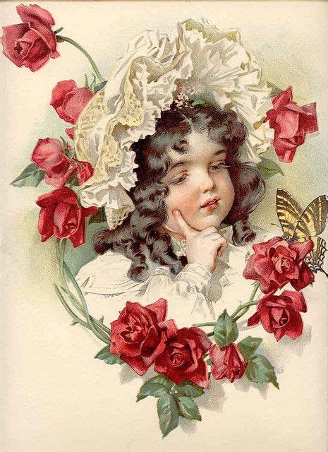 Brundagegirl Framed By Roses Vintage Prints Vintage Abbildungen Images Vintage Vintage
