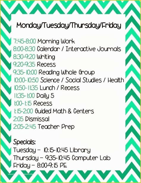 Teacher Schedule Template Free Of Blank Printable Weekly Schedule