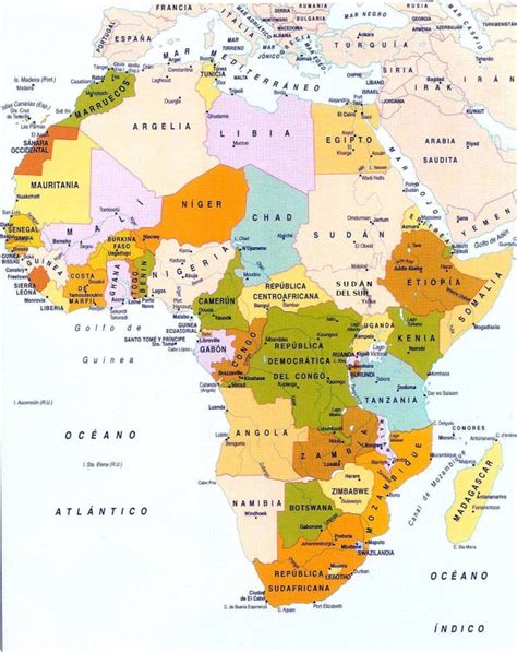 Los 54 países de África y sus capitales mapa incluido Libretilla
