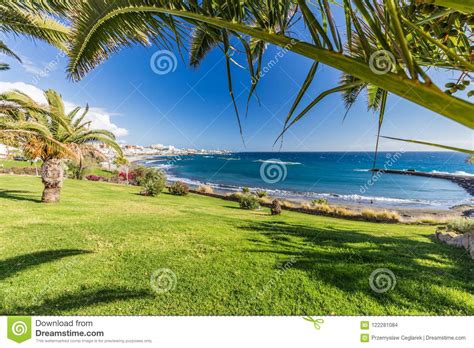 Torviscas Beach On Costa Adeje In Tenerife Stock Photo Image Of Touristic Tourist
