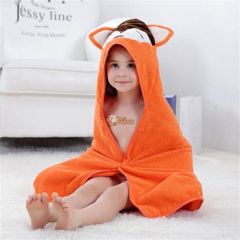 Personalized boho fox hooded towel, hooded baby towel, hooded toddler towel, fox towel, embroidered baby towel, custom baby towel. Hooded Toddler Bath Towels Baby Beach Hooded Towel Orange ...